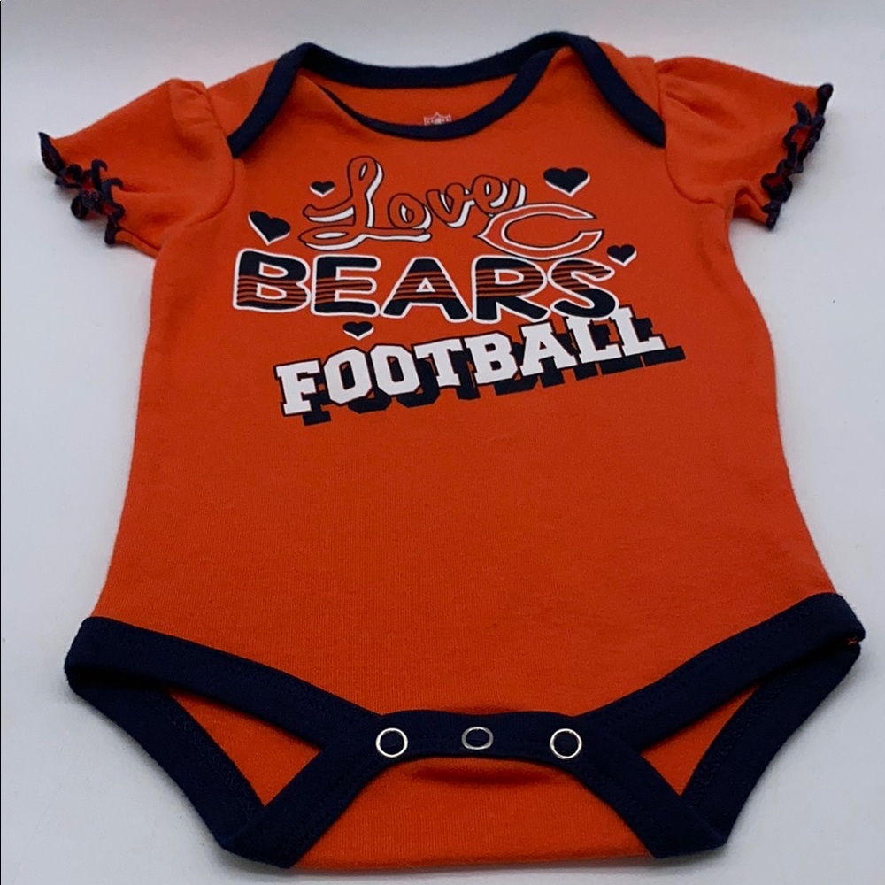 Love Chicago Bears NFL Football Sports Team Infant Baby Bodysuit Size 0-3 Months